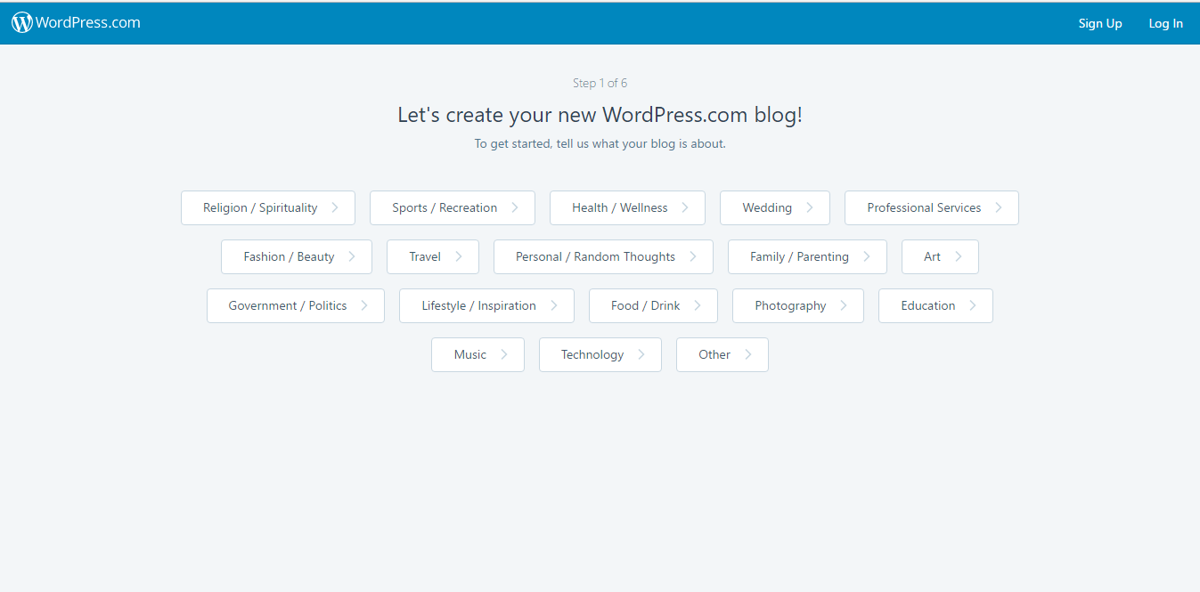 set up a blog with wordpress