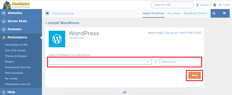 Install WordPress HostGator