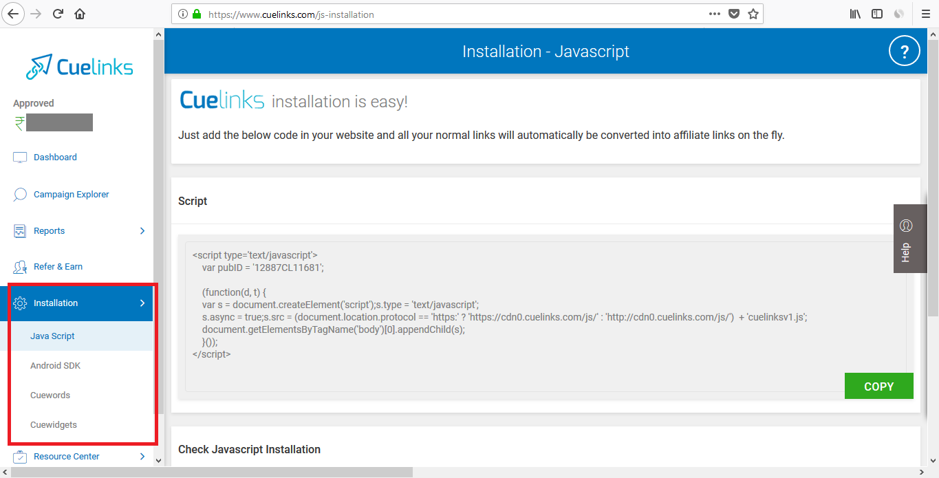 Cuelinks installation