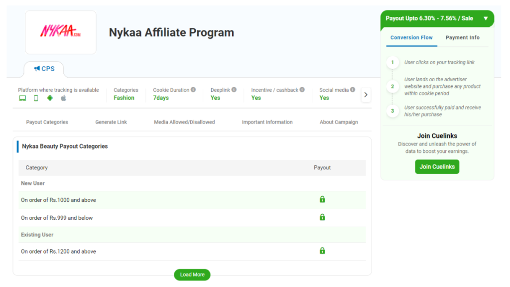 Nykaa Affiliate Program 
