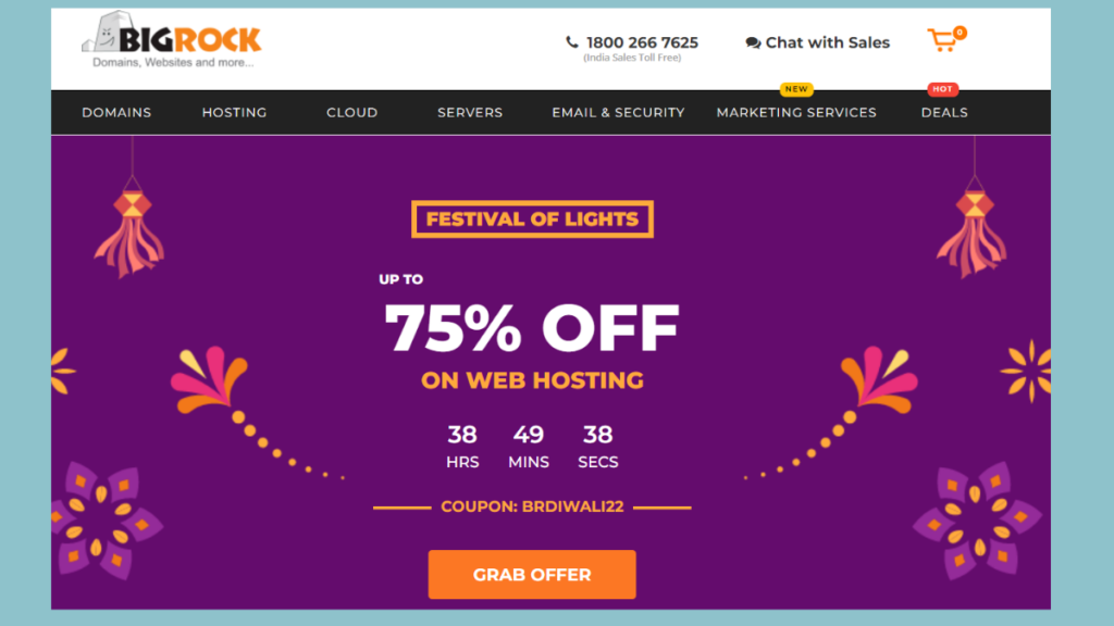 Big Rock Diwali Sale Offers on Web Hosting, Domain 2023