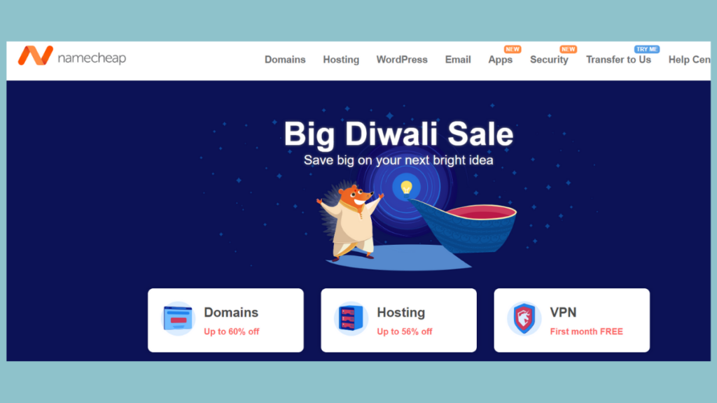 NameCheap Diwali Sale 2023 Offers on Web Hosting, Domain & more 
