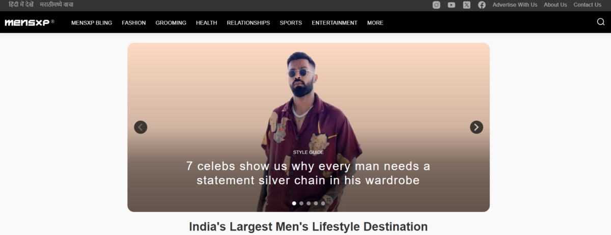 MensXP (Men’s Lifestyle Affiliate Website Example)