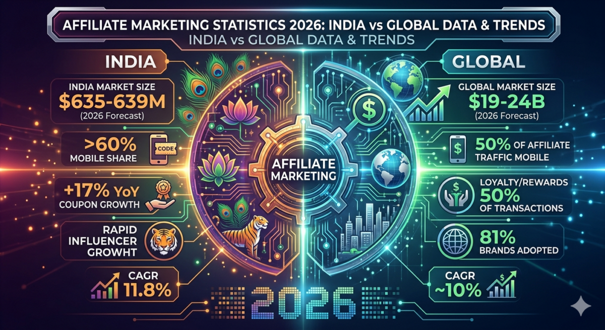 Affiliate Marketing Statistics 2026: India vs Global Data & Trends